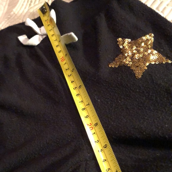 ☮️❤️🌍 Fuzzy black high-waisted sweatpants with sequins gold ⭐️ Star. - Picture 8 of 8